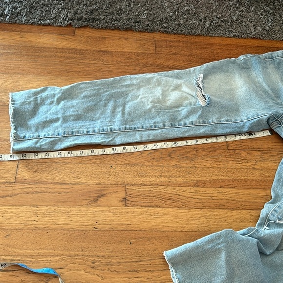 FRAYED High Rise Straight Light Blue Jeans Size 25 - Picture 9 of 11